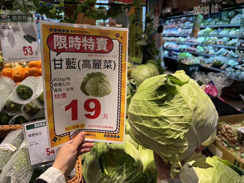 全聯、大全聯高麗菜只要19元!(圖/全聯提供)