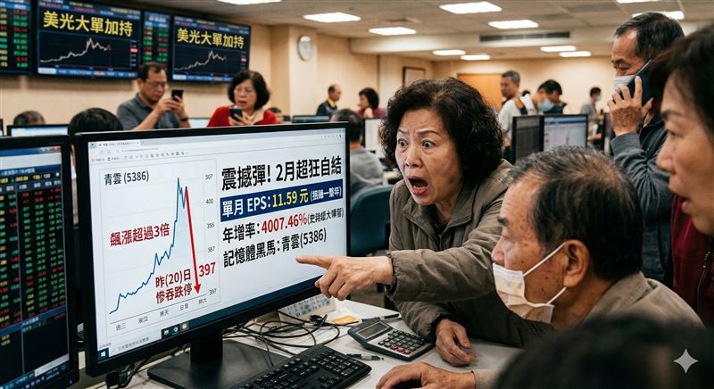 大黑馬「青雲」20日股價吞跌停&hellip;卻在盤後爆超狂財報：單月賺贏一整年，等於狠賺一個股本！（AI生成圖／記者許雅惠製作）