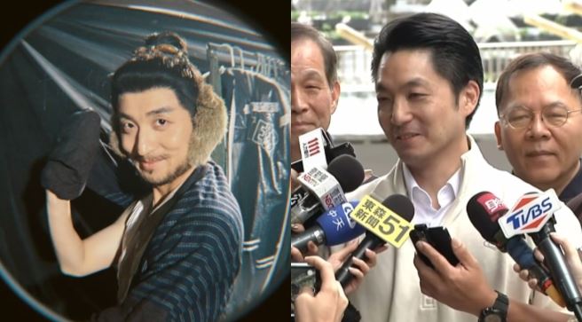 有網友發現中劇《逐玉》中「殺豬小隊」金爺(左)撞臉蔣萬安,蔣萬安受訪做出回應(組合圖/翻攝自李殿尊微博、翻攝畫面)