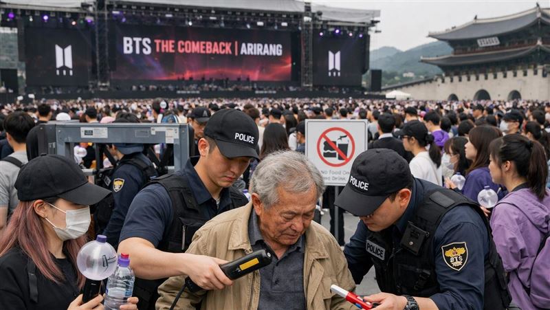 BTS安檢過嚴格!男子持刀闖光化門爆騷動