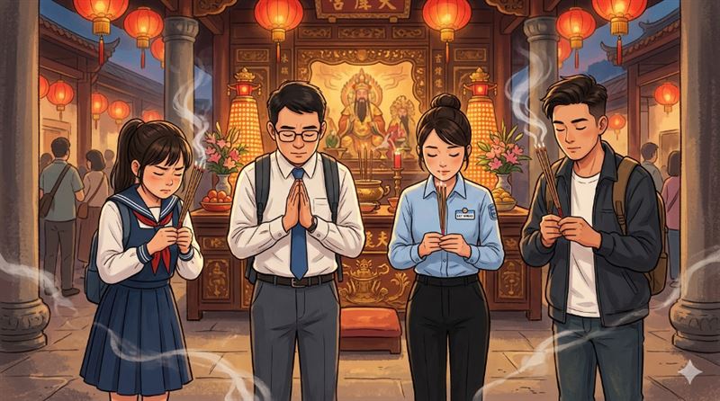 拜拜示意圖。（圖／AI繪製）