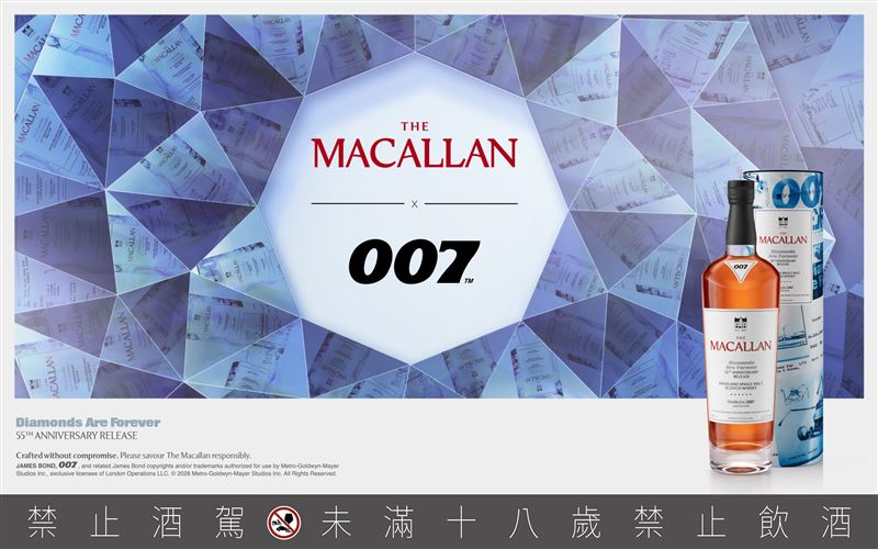 致敬電影中的永恆經典 麥卡倫再度攜手詹姆士．龐德007推出年度鉅作。（圖／品牌業者提供）