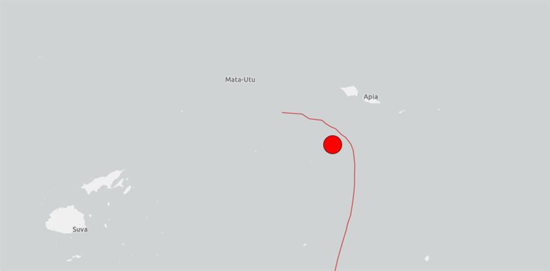 東加外海發生規模6.2的極淺層地震。（圖／翻攝自USGS）