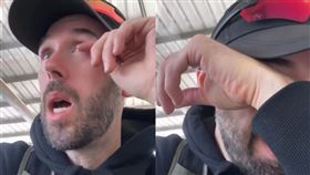 澳洲男子布倫丹‧薩頓近日機車環台，沿途不斷收到台灣民眾熱情餽贈物資與金錢，感動得在便利商店落淚。（圖／翻攝自Threads @Brendan Sutton）