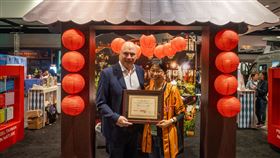 舊金山灣區旅遊冒險展  台灣館超人氣舊金山灣區旅遊冒險展21至22日在加州聖克拉拉登場，台灣館獲大會頒贈「最佳人氣國際展館」。（觀光署提供）中央社　115年3月23日