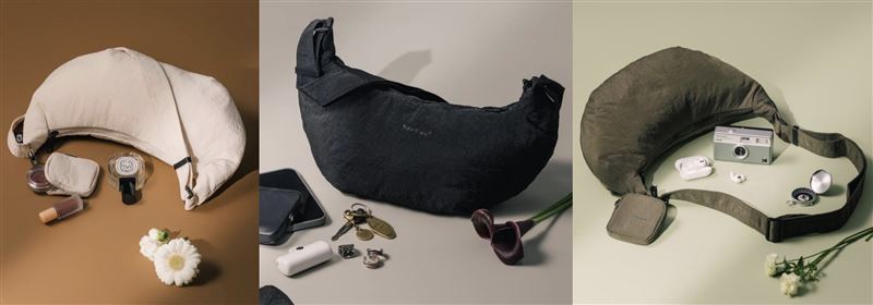 TRAVEL GEAR防盜斜肩包推出奶油米、經典黑、橄欖綠三款百搭色。（圖／品牌業者提供）