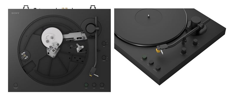 PS-LX3BT 和 PS-LX5BT一體成型的機身，搭配精密的樞軸軸承、講究的唱頭和唱頭蓋設計，強化穩定度讓唱針更能精準追蹤唱片刻紋，細膩的傳遞類比訊源獨有音色 (圖為PS-LX5BT) 。（圖／台灣索尼提供）