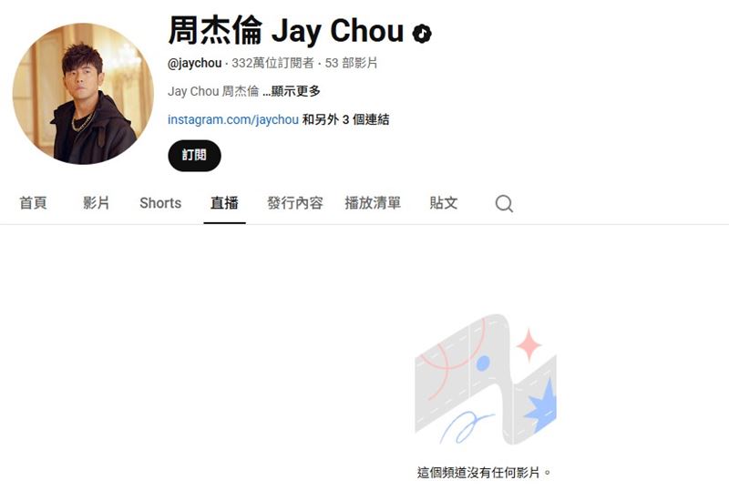 YouTube直播一開即吸引破萬人同時觀看，留言區瞬間被「期待」、「終於等到」洗版，但隨著時間過去，畫面毫無動靜，聊天室幾近失控，形成另類話題，隨後直播影片已刪除。（圖／翻攝自周杰倫YT）