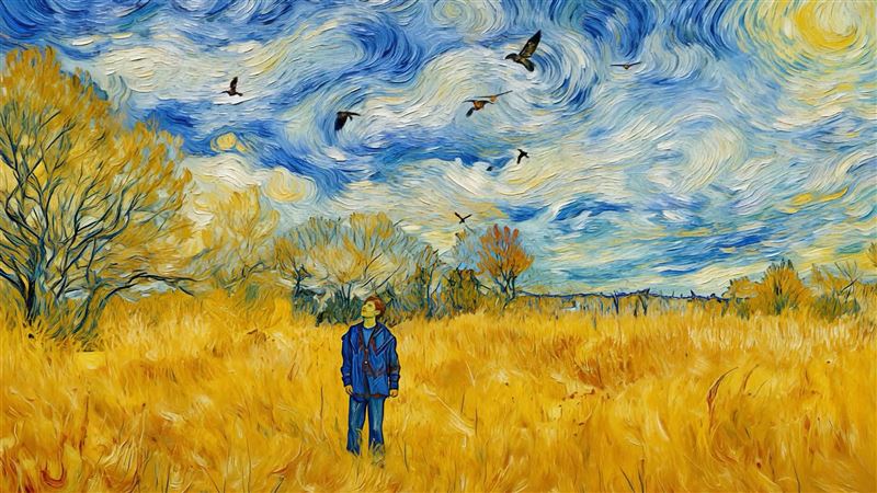 張信哲〈萬語千言〉MV結合油畫特效。（圖／潮水音樂提供）