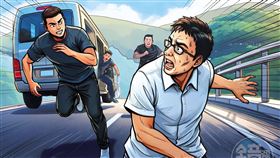 新竹新豐上個月驚傳擄人案，警方雖說是債務糾紛，但受害人出面驚爆幕後恐是中國籍前妻所操盤。（示意畫面，AI繪圖Firefly生成，本刊美術組後製）