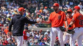 韋蘭德（Justin Verlander）先發4.2局挨2轟。（圖／路透社／達志影像）