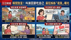 這不是詐騙！苗栗一名會計姊姊買菜路過隨手電選，竟驚天刷出1億頭獎！她霸氣打給扛家計的弟弟：「你可以退休了！」更自爆兩億彩券竟夾在書裡當「書籤」。這場神級翻轉不僅圓了帶母出遊夢，更豪捐千萬回饋，引爆全網瘋問：那家彩券行在哪？（AI製圖）