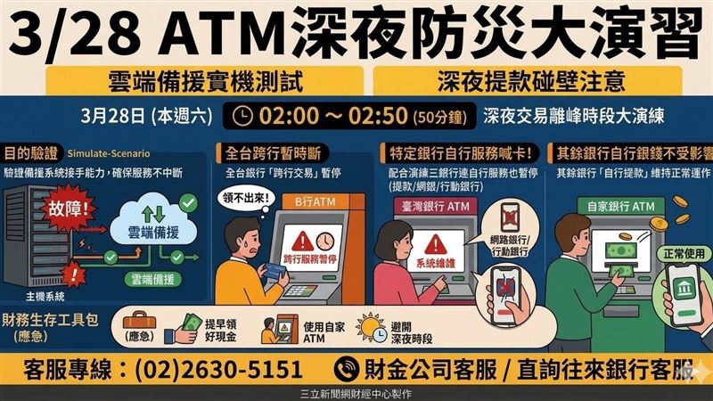 金融演習！「這晚」跨行轉帳暫停50分鐘