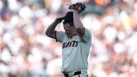 巨人先發投手韋柏（Logan Webb）開幕戰被洋基打爆。（圖／美聯社／達志影像）