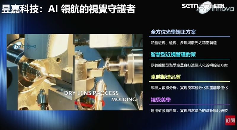 昱嘉科技利用AI掌握隱形眼鏡品質，搶攻205億美金市場。AI四大核心量能，是把AI導入製程的模範。（圖／翻攝自《鍍晶的心臟》直播、記者鄭孟晃攝影）
