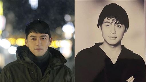 廖思惟曾於2020年在社群分享父親廖鎮漢（右）年輕時的照片，當時造型時髦、帶有捲髮，被網友認為外型神似韓國男星玄彬（左），掀起一波討論，甚至有人笑稱「難怪當年會被倒追」，讓這段戀情再添話題。（圖／翻攝自IG）