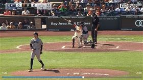 史利特勒（Cam Schlittler）三振李政厚讓他「噴裝」。（圖／翻攝自MLB官網）