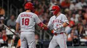 楚奧特（Mike Trout）開季連2戰開轟。（圖／美聯社／達志影像）