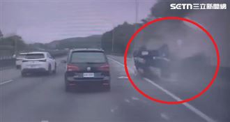 新／國1苗栗貨車撞護欄　車體瞬間解體3傷