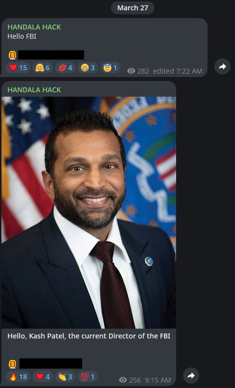 美國聯邦調查局（FBI）局長巴特爾的私人電子郵件收件匣遭伊朗駭客入侵。（圖／翻攝自X平台 @DarkWebInformer）