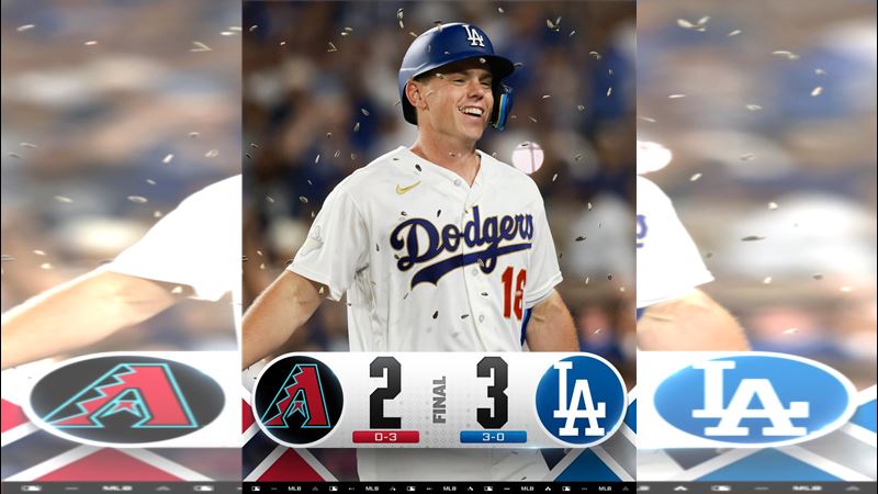 道奇3:2擊敗響尾蛇。(圖/翻攝自MLB X)