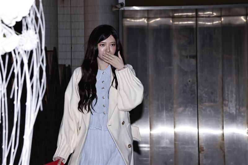 郭雪芙出席婚宴,卻被發現身形略顯臃腫。(圖/記者鄭孟晃攝影)