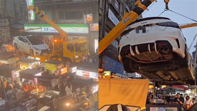 寧夏夜市違停車被拖吊!群眾圍觀鼓掌歡送