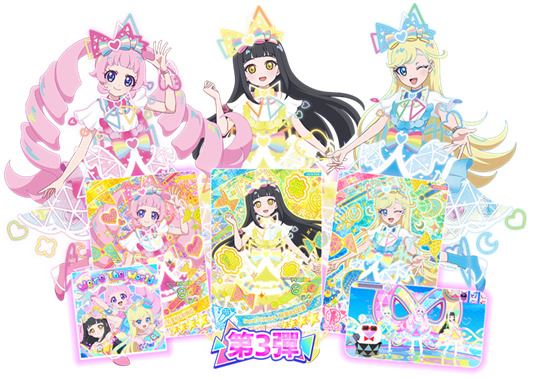 《祕密的偶像公主》第三彈，主角三人正式結成「Secret Friends∞」小隊，讓玩家能體驗全新的三人演唱會模式。（圖／世雅育樂提供）