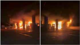 屏東,萬丹鄉,加油站,火警,大火,狂燒（圖／翻攝自Threads @wkw__77）