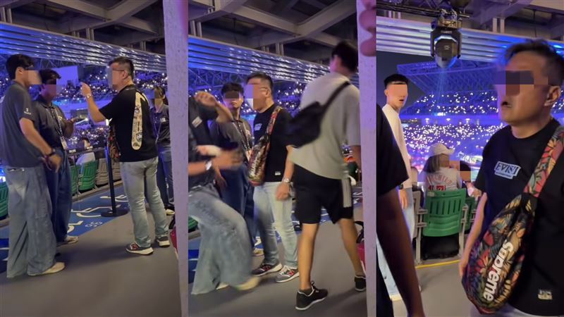 幸福家不動產儲備經理蔣姓男子在亞太棒球場看球，因為不滿遭勸入座，情緒失控掌摑蔡姓工讀生。（圖／翻攝自Threads）