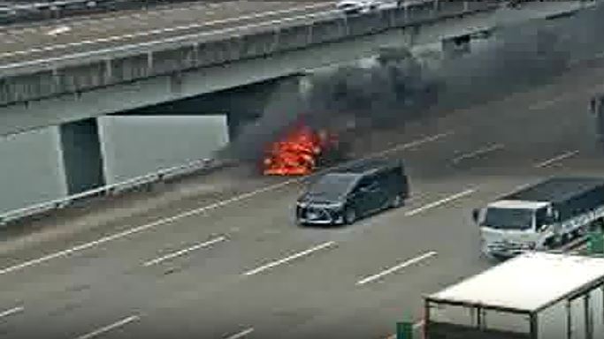 國道一號南向25.9公里處，今天（31日）上午驚傳火燒車事故。（圖／翻攝自高公局官網）