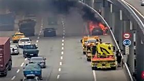 台北,事故,火勢,國道,車禍,三重,火燒車,火警,火災。（圖／翻攝自高公局官網）