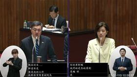 行政院長卓榮泰今（31）日接受國民黨立委王育敏質詢。（圖／翻攝畫面）