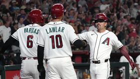 卡洛爾（Corbin Carroll）炸裂3分砲。（圖／路透社／達志影像）