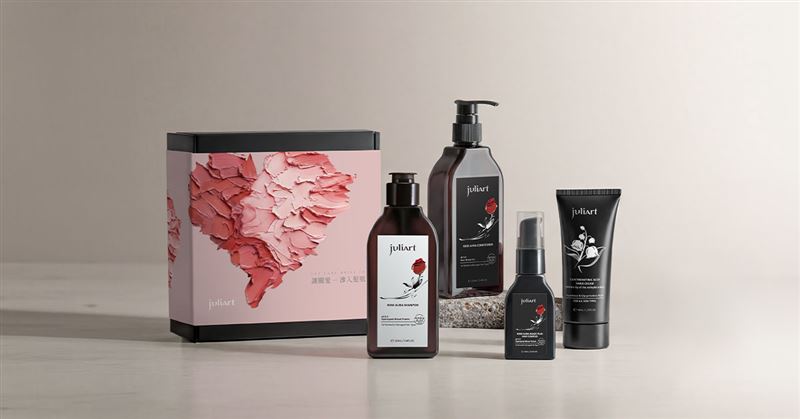juliArt覺亞推出「洸影玫瑰女人節限定禮盒」，從髮絲延伸至指尖，為染燙受損族群打造完整細緻的呵護體驗。（圖／品牌業者提供）