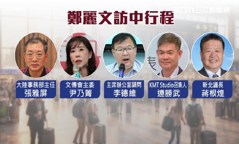 跟著鄭麗文訪中的名單也出爐