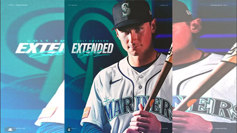 西雅圖水手隊宣佈，與尚未登上大聯盟的20歲游擊新秀艾默生（Colt Emerson）達成一份為期8年、總額達9500萬美元的續約協定。（圖／翻攝自IG @mariners）