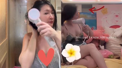 王俐人深V吹髮遭酸：50歲還露X！高EQ回應