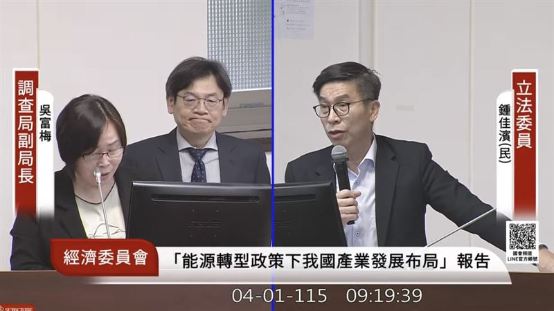 今（1）日立法院經濟委員會邀請經濟部等部會，就「能源轉型政策下我國產業發展布局，及中東衝突與全球能源供應鏈重組對能源安全之影響與因應策略」進行專案報告。對於有業者近期趁情勢在塑膠產品供應上出現問題，民進黨立委鍾佳濱質詢時，要求檢調依法查辦台塑石化「假減產真哄抬」，直指其為引發市場恐慌的元凶。（圖／翻攝國會頻道）