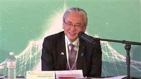 日本「日華議員懇談會」會長、眾議院憲法審查會會長古屋圭司今（16)日出席玉山論壇受訪。（圖／翻攝畫面）