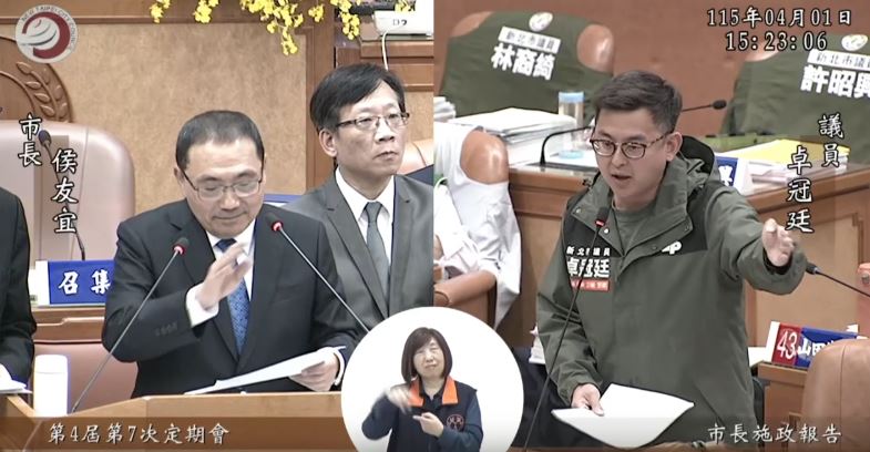 卓冠廷質詢營養午餐議題。（圖／翻攝畫面）