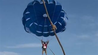 玩拖曳傘「纜繩半空中斷裂」遊客慘遭分離