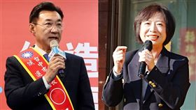 江啟臣（左）、何欣純（右）。（合成圖／翻攝自雙方臉書）