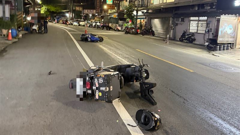 18年老車漏油沿路滴　害2騎士犁田慘摔