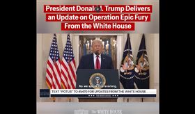 美國總統川普經濟表現支持度跌新低，2日的演說他重提所謂「大勝」伊朗的戰果。（圖／翻攝自X平台 @WhiteHouse
）