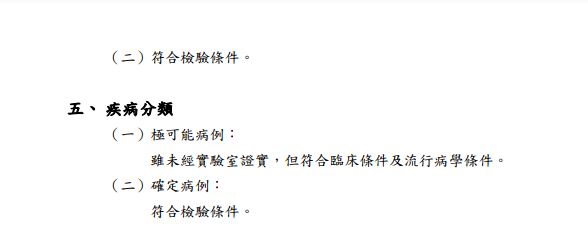 立百病毒感染症病例定義。（圖／翻攝自疾管署官網）