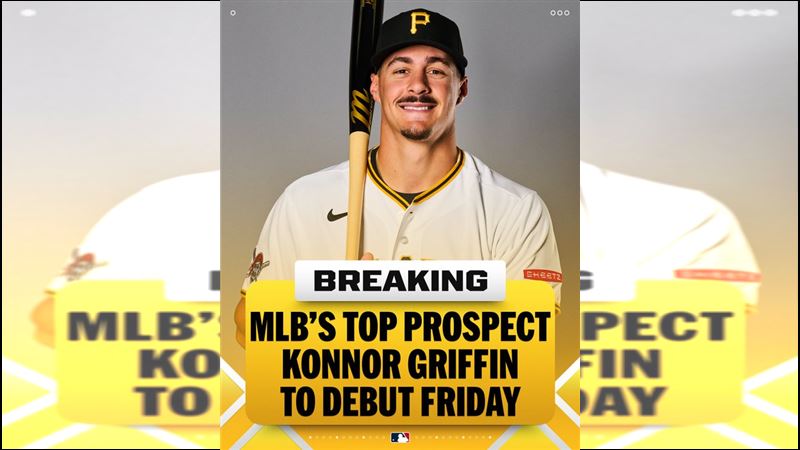 海盜升上19歲新秀葛瑞芬（Konnor Griffin）。（圖／翻攝自MLB推特）
