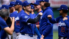 大谷翔平敲出本季首轟。（圖／美聯社／達志影像）