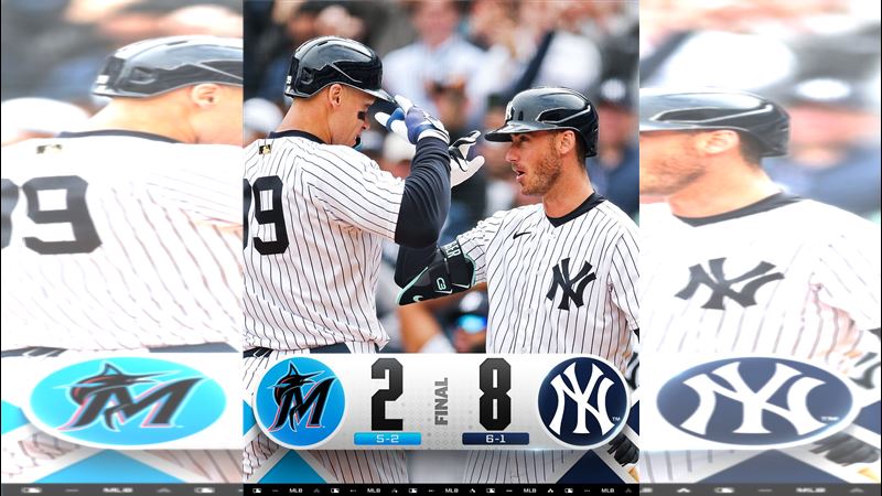 洋基8：2輕取馬林魚。（圖／翻攝自MLB X）