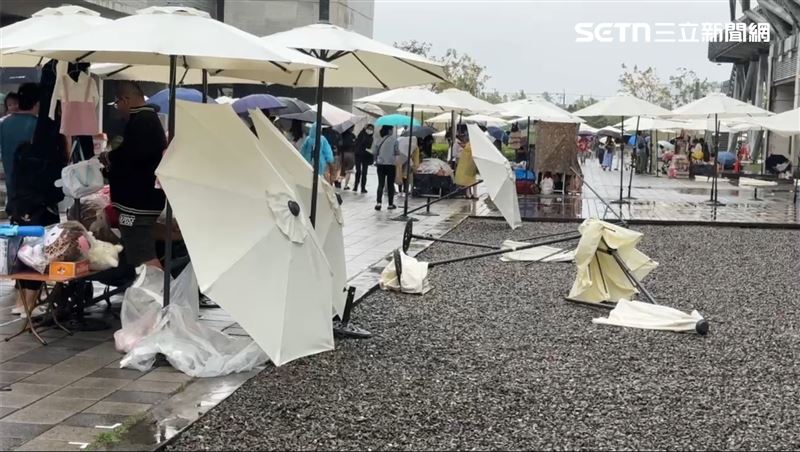 怪風侵襲二手市集！傘砸攤商「皮破唇腫」